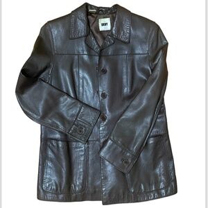 DKNY Brown Leather Jacket